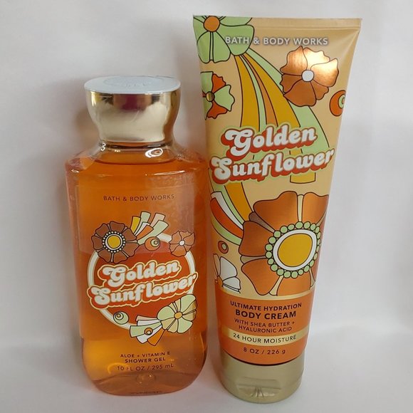 BATH & BODY WORKS 'GOLDEN SUNFLOWER' 2-PIECE BODY WASH, CREAM SET 'DISCO EDITION - Picture 11 of 14